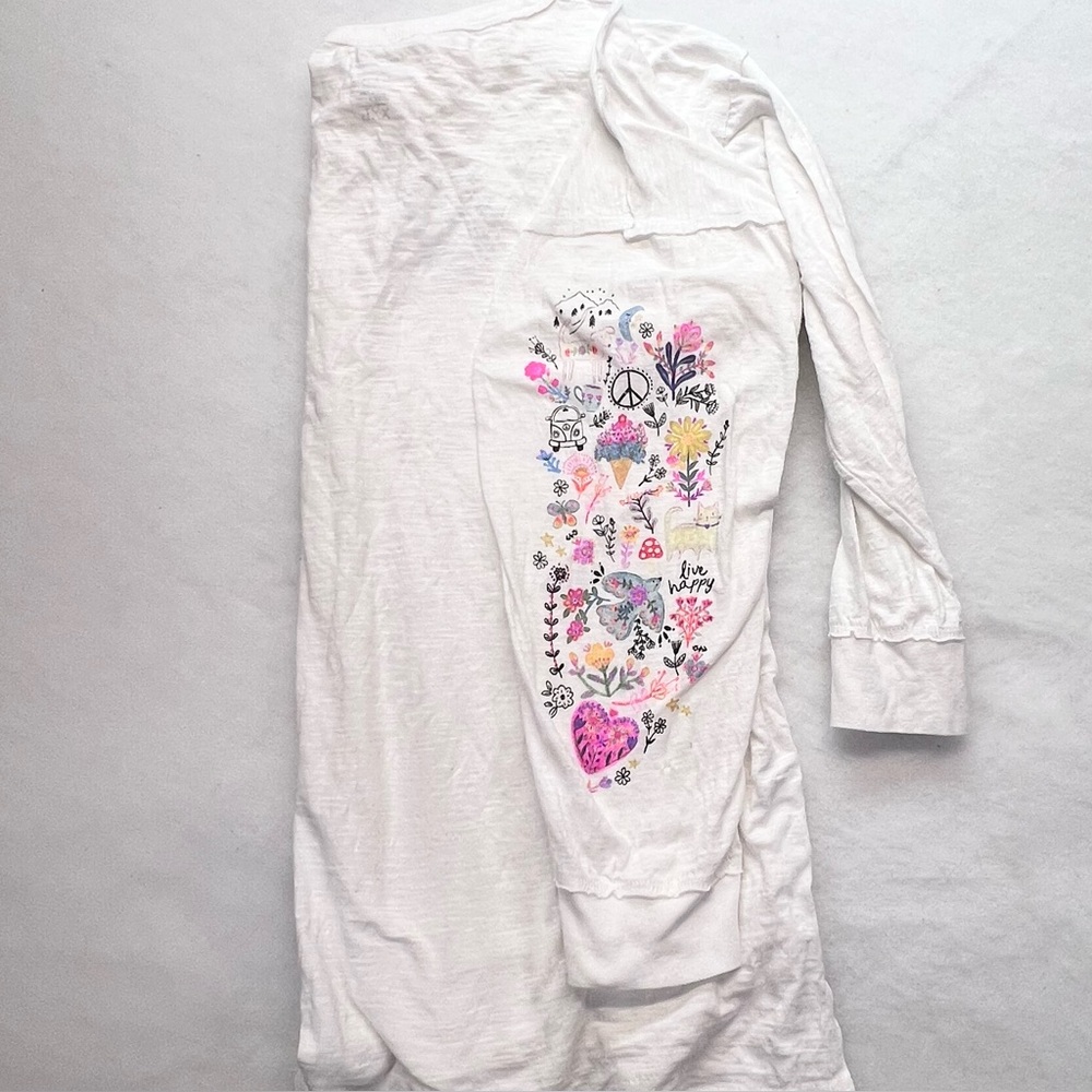 Natural Life Womens Oversized Cotton Doodle Tee Sz XXL Boho Hippie Casual - Picture 9 of 14